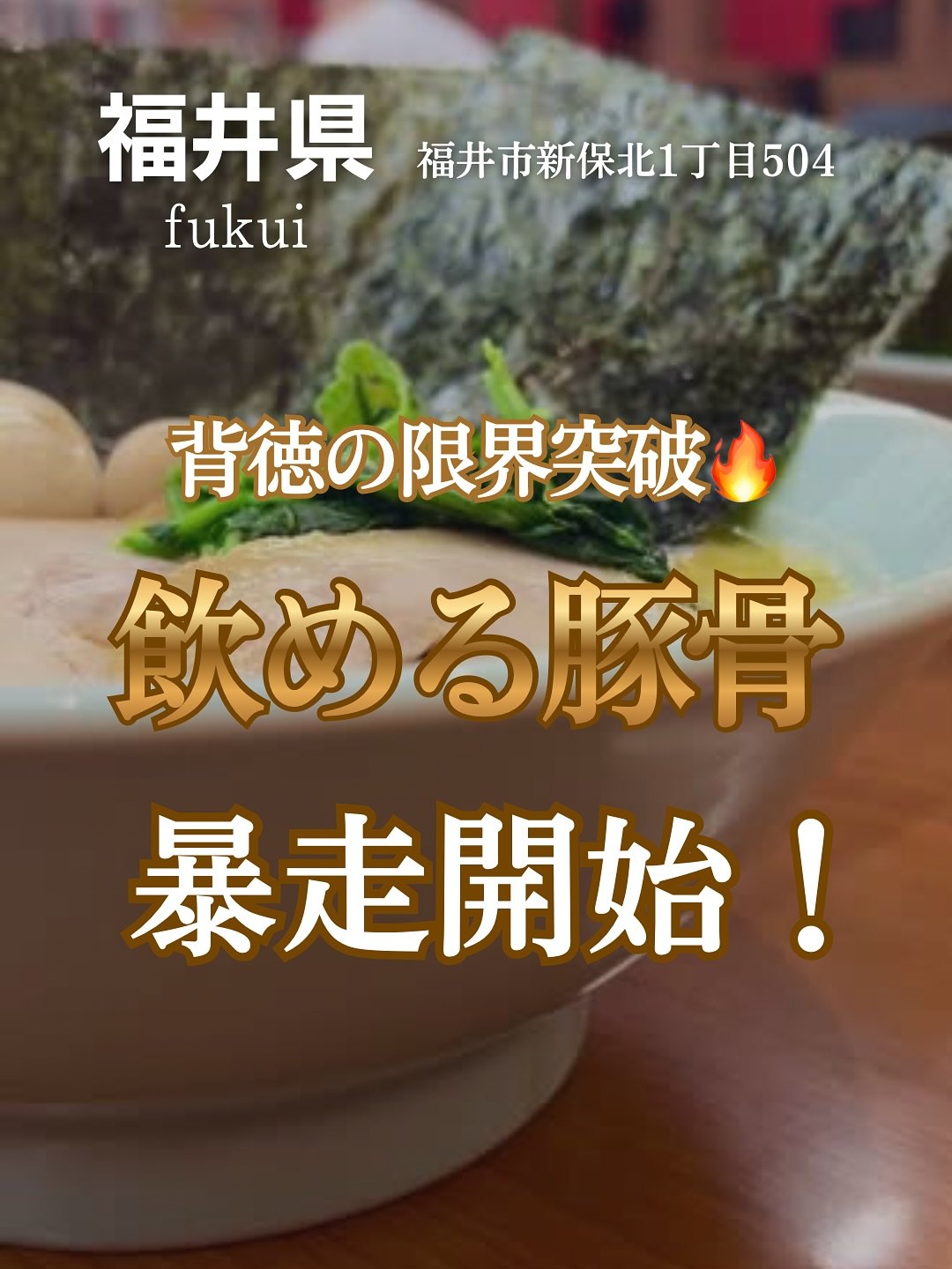 魂心家 福井店の豚骨ラーメン（表紙）
